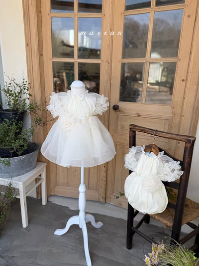 玫瑰綁帶緞紗包屁衣/洋裝12