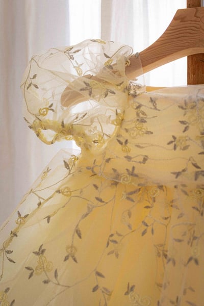 如詩如畫！刺繡玫瑰公主包屁紗裙/洋裝(2color)21