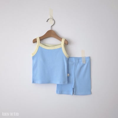 撞色背心+褲set(6color)5