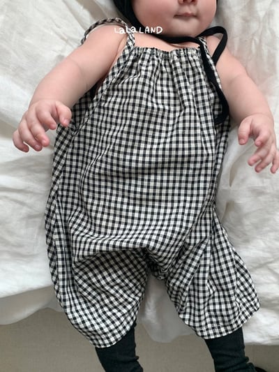 格紋細肩連身衣(2color)5