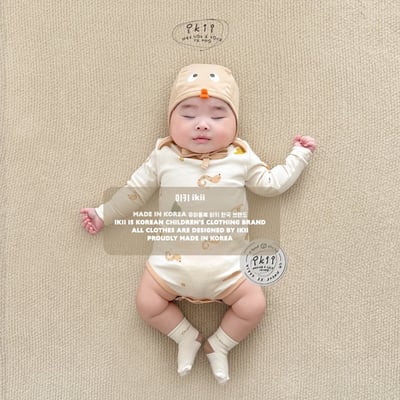 new！蛇帽寶寶包屁衣套組*現貨6m4