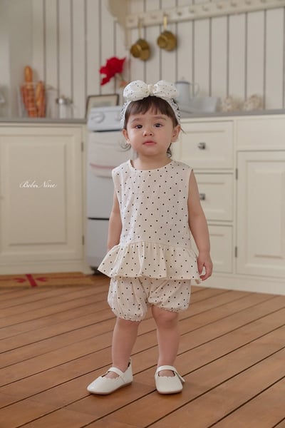 點點花瓣滾邊套裝(2color)5