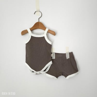 撞色背心包屁衣+褲set7