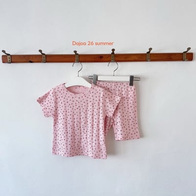 壓紋小花上衣+6分褲套裝(2color)7