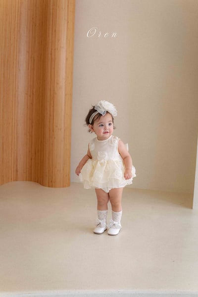 滿版立體玫瑰包屁紗裙/洋裝12