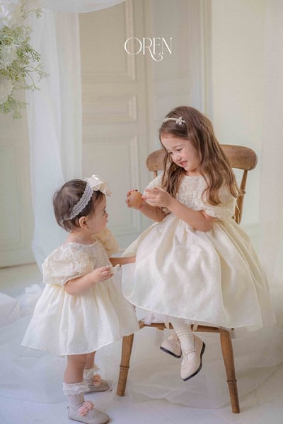 後綁帶花花壓紋包屁裙/洋裝14