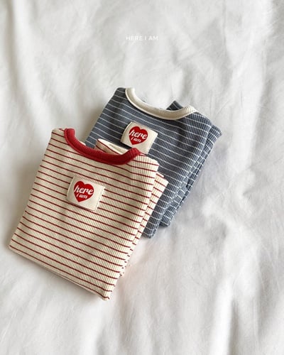 鈕扣條紋居家套裝(baby/kids)7