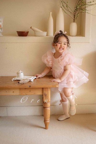 仙氣飄飄公主後綁帶包屁紗裙/洋裝(粉)11