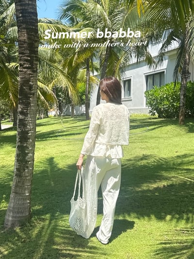 綁帶抓皺荷葉邊親子裝24