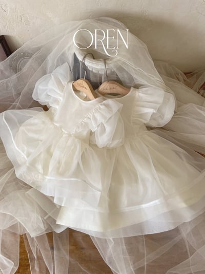 仙氣飄飄公主後綁帶包屁紗裙/洋裝(奶油)11