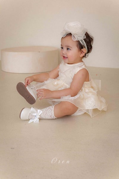 滿版立體玫瑰包屁紗裙/洋裝6