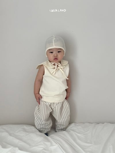 日雜條紋無領開襟/條紋褲(2color/baby)10