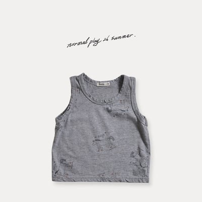 手繪小馬無袖上衣(2color)4