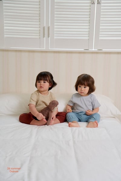 條紋上衣+縮口長褲套裝(3color)7