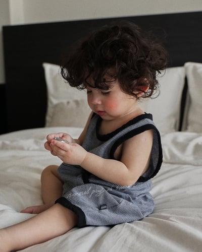 口袋條紋連身衣(2color)11