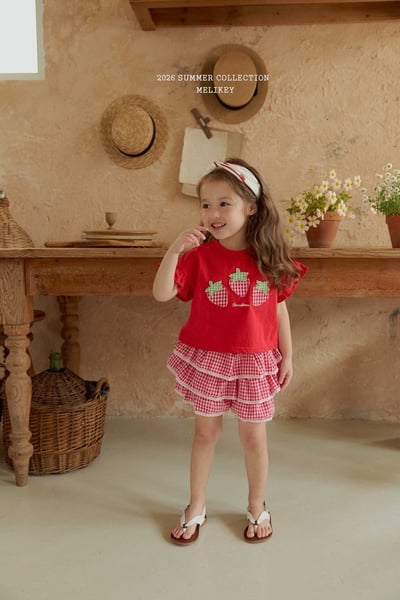 愛心蕾絲滾邊格紋蛋糕褲裙8