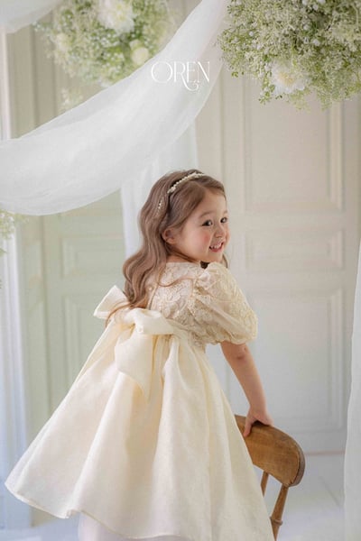 後綁帶花花壓紋包屁裙/洋裝18