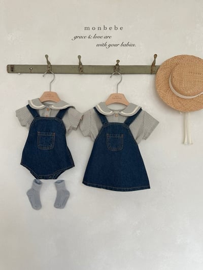 學院領格紋包屁衣/上衣4