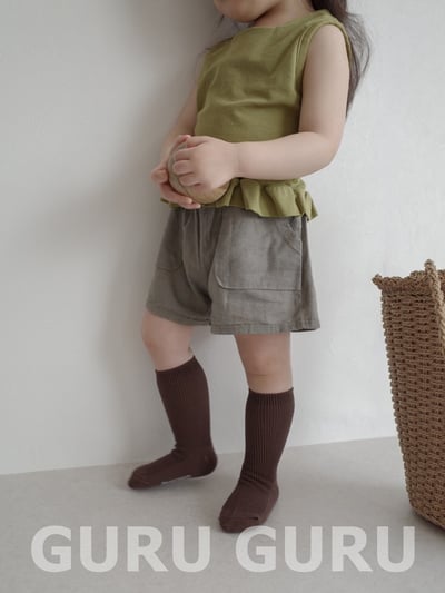 大口袋鬆緊褲(2color)1