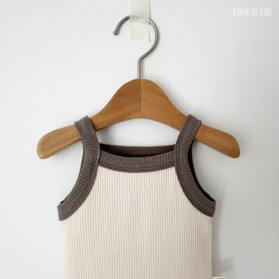 撞色背心包屁衣+褲set2