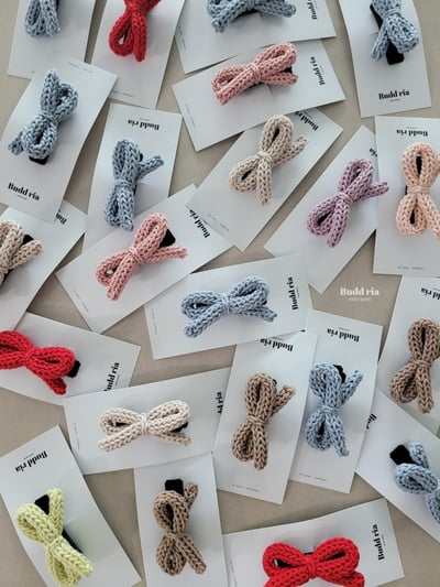 ribbon髮夾-小*現貨紅10