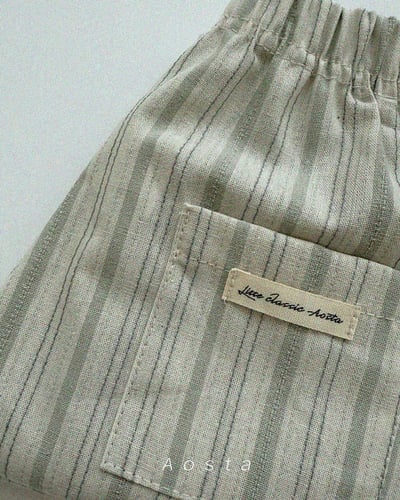 線條口袋鬆緊褲*現貨綠Ｍ11