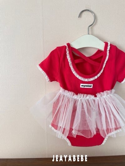 小刺繡蕾絲滾邊後交叉包屁衣9