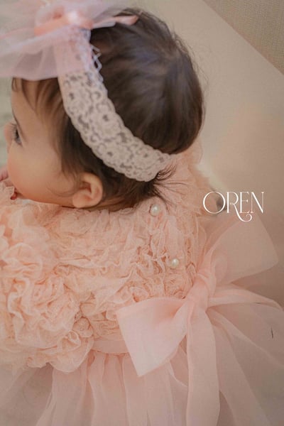 優雅公主繁盛玫瑰後綁帶包屁紗裙/洋裝(粉)10