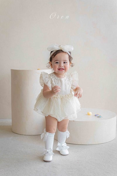 珍珠閃耀小公主包屁紗裙/洋裝(2color)9