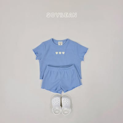 刺繡愛心木耳捲邊套裝12