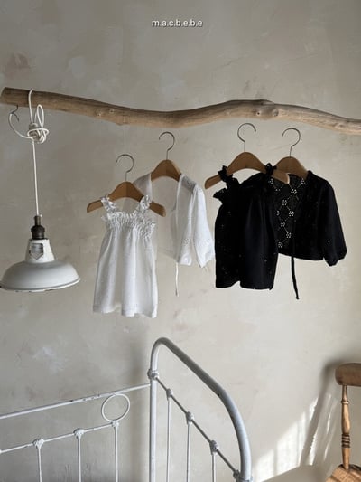 鏤空花花洋裝+罩衫set(2color)8