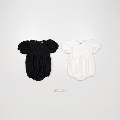 ribbon壓紋澎袖包屁衣(2color)12