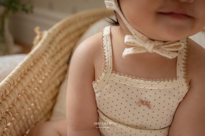 點點蝴蝶結背心包屁衣*現貨奶油12m7