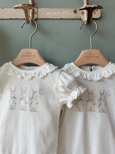 小刺繡兔兔氣球包屁衣set/上衣1