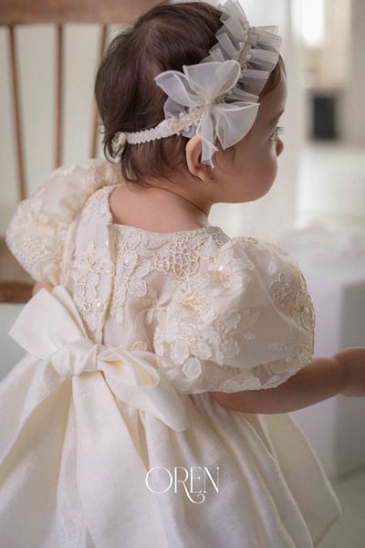 後綁帶花花壓紋包屁裙/洋裝25