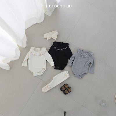 荷葉領撞色包屁衣*現貨灰12m2