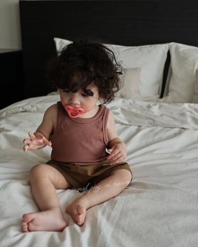 後口袋鬆緊4分褲(3color)2