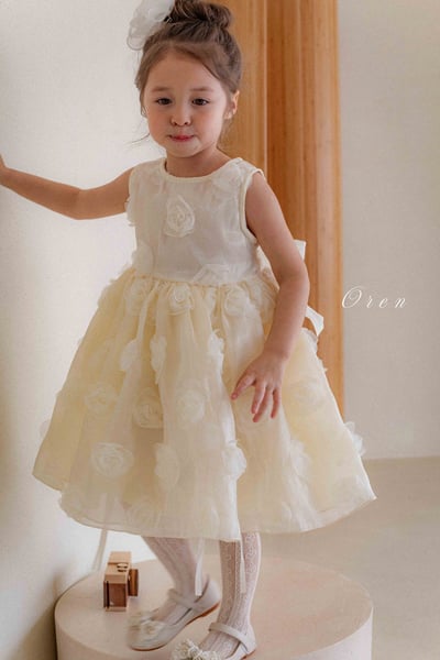 滿版立體玫瑰包屁紗裙/洋裝24