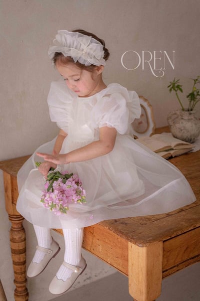 仙氣飄飄公主後綁帶包屁紗裙/洋裝(奶油)18