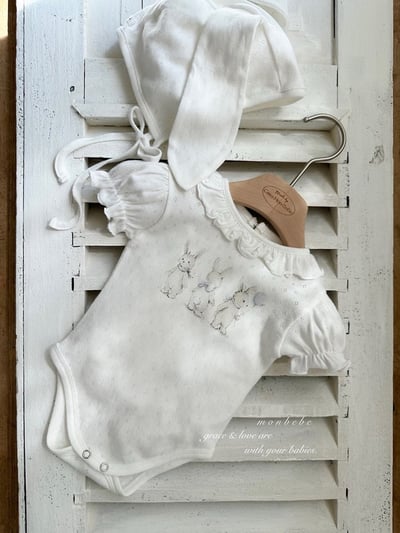 小刺繡兔兔氣球包屁衣set/上衣2