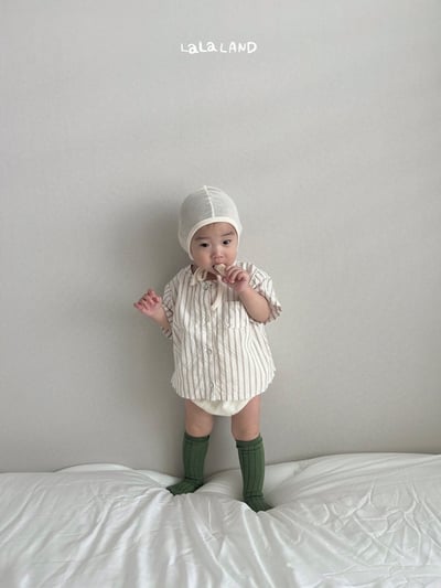 日雜條紋無領開襟/條紋褲(2color/baby)18