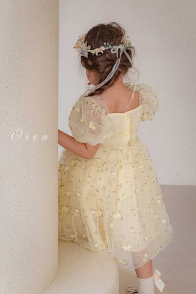 如詩如畫！刺繡玫瑰公主包屁紗裙/洋裝(2color)17