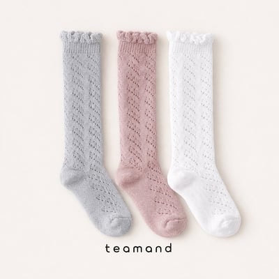 捲邊紋理長襪(3入/組)1