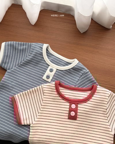 鈕扣條紋居家套裝(baby/kids)2