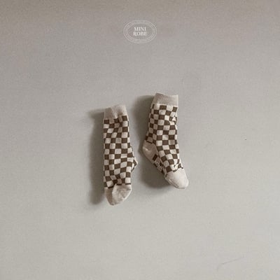 棋盤格紋寶寶襪(3入/組)6