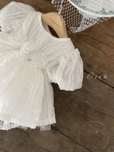 玫瑰綁帶壓紋包屁澎裙/洋裝16