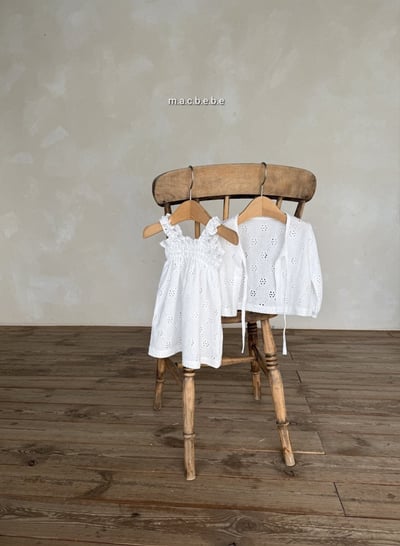 鏤空花花洋裝+罩衫set(2color)9