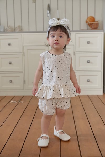 點點花瓣滾邊套裝(2color)2