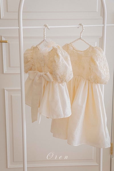 後綁帶花花壓紋包屁裙/洋裝24