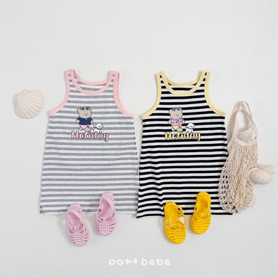 度假條紋套裝/連身裙2